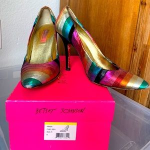 Betsy Johnson Chelsea Rainbow Heels 8